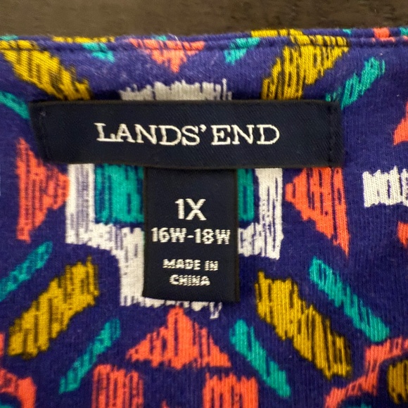 Lands End Women Plus Wrap Front Fit & Flare Dress Knee Length Size‎ 1X(16W-18W) - Picture 6 of 7